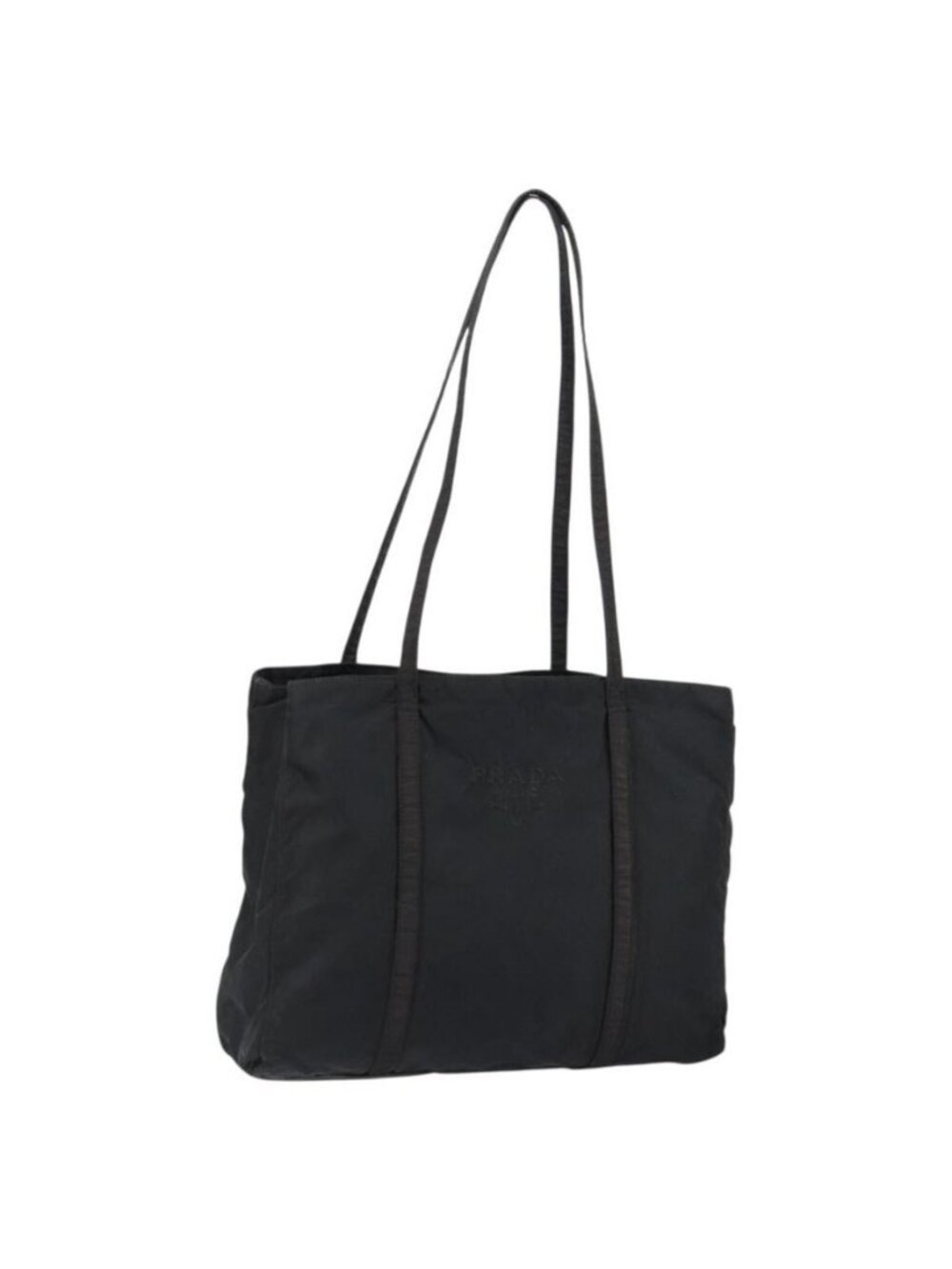 Authentic PRADA Shoulder Bag Nylon Black Silver